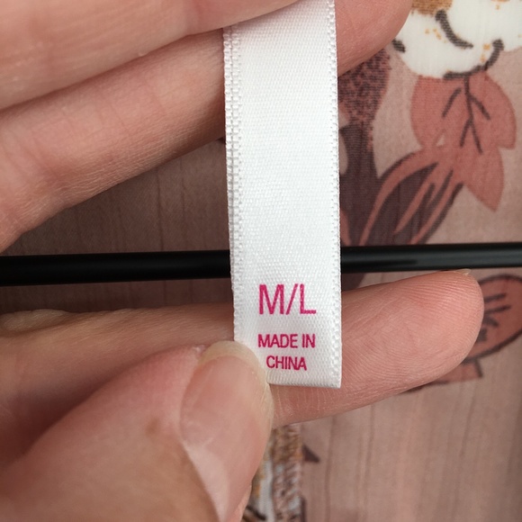 Xhilaration kimono floral dusty rose fall autumn sheer top boho robe M L women's - Picture 7 of 12